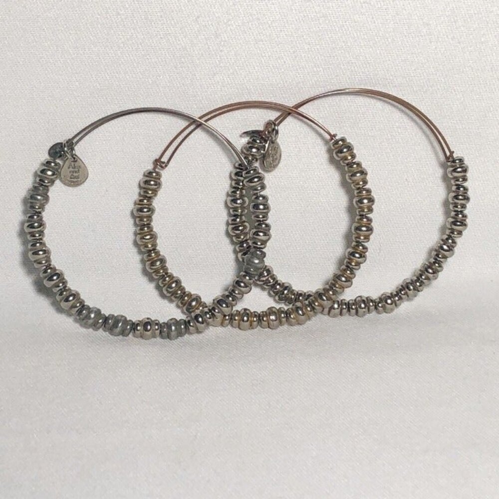 Alex and Ani Nile Russian Silver Expandable Bracelet Set of 3